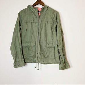 COLUMBIA | Utility Jacket Green With Hood Cotton
